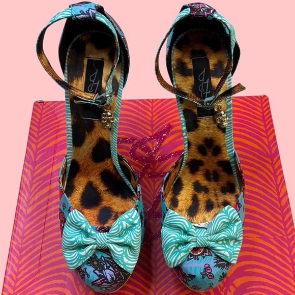 Iron Fist Loco Koko Turquoise Platform Stiletto Pumps 5” Heel Women’s 8 NWB - Picture 2 of 13